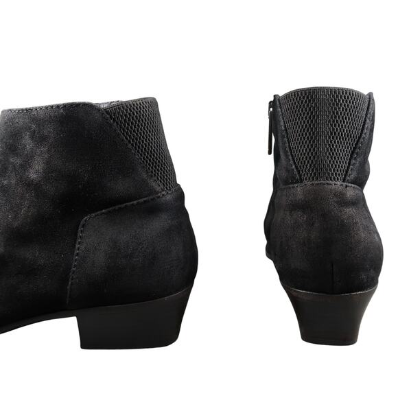 Aquatalia Shoes Womens 8 Booties Franca Ankle Boot Leather Almond Toe Black Zip - Picture 7 of 15